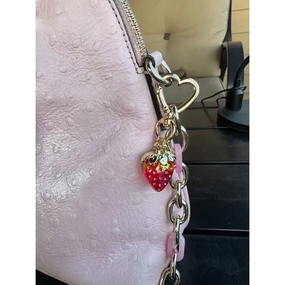 Kate Spade Ostrich Pink Pebble Leather Handbag and Kate Spade Chain Belt - Picture 12 of 12